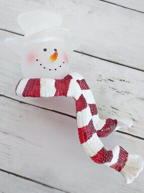 Seasons of Cannon Falls Snowman Ornament Vintage Peppermint Bottle Top Holiday